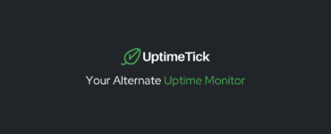 Koyu zeminde yeşil yaprak işaretli UptimeTick logosu ve Your Alternate Uptime Monitor yazısı.