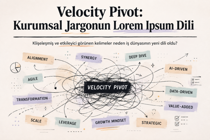 Kurumsal Jargon Velocity Pivot minimal illüstrasyonu